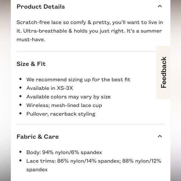 THIRDLOVE Everyday Lace Racerback Bralette in White S - Picture 4 of 5